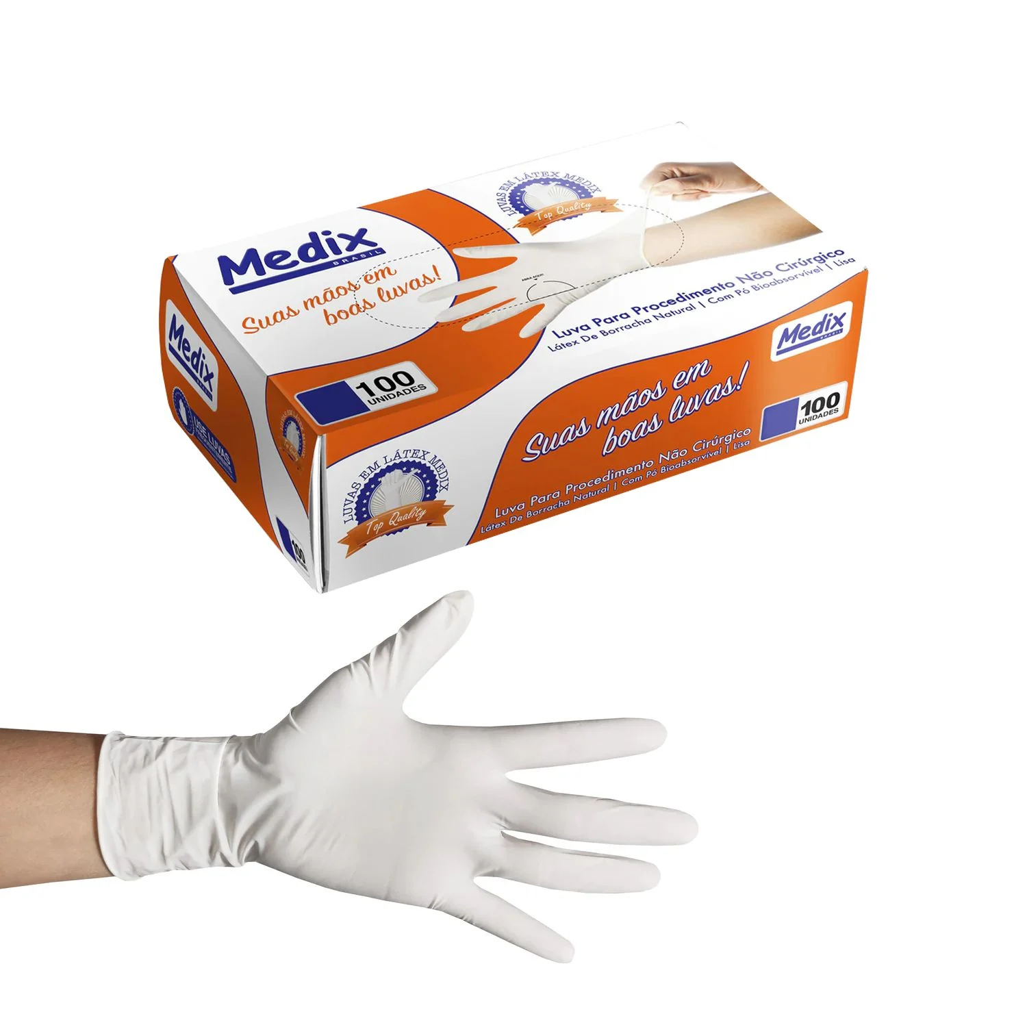 LUVA PROCEDIM LATEX COM PO TAM G 100UN MEDIX
