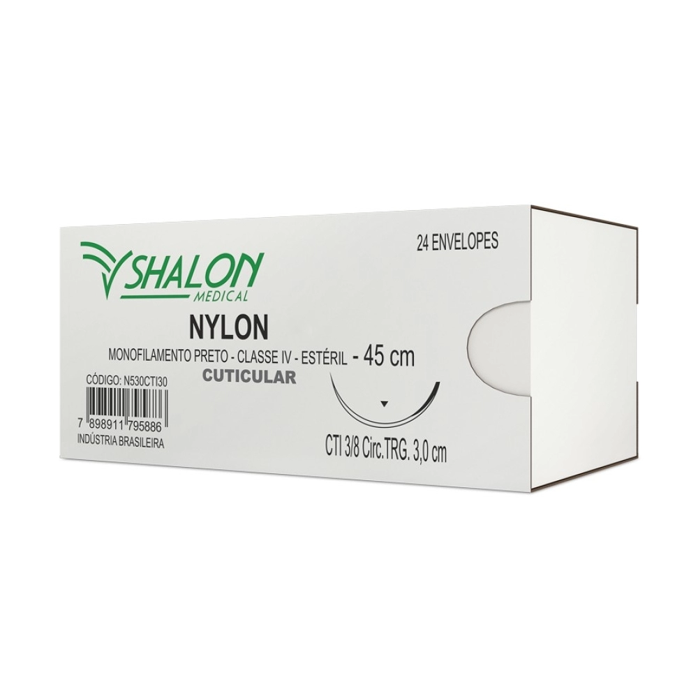FIO 3-0 NYLON MON.PRETO C/AG.4 CTI