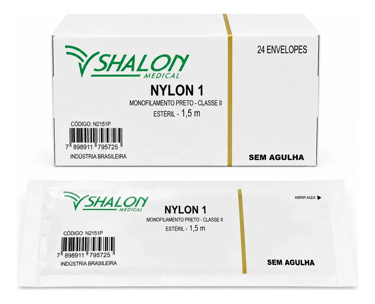 FIO 1 NYLON PRETO S/AG. 1,5M