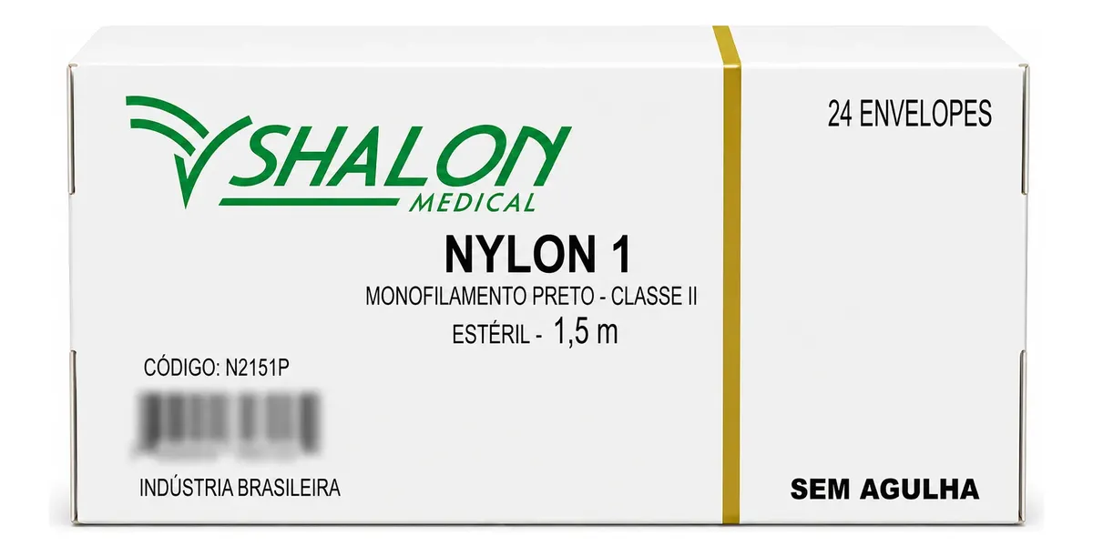 FIO 1 NYLON PRETO S/AG. 1,5M