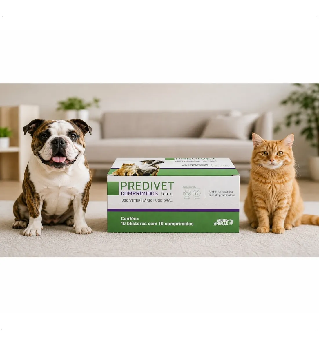 PREDIVET 5 MG X 10 CP MUNDO ANIMAL