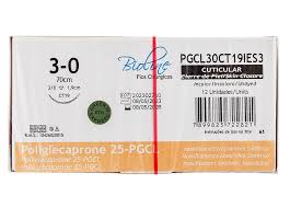 FIO 3-0 POLIGLECAPRONE 25 C/AG - BIOLINE